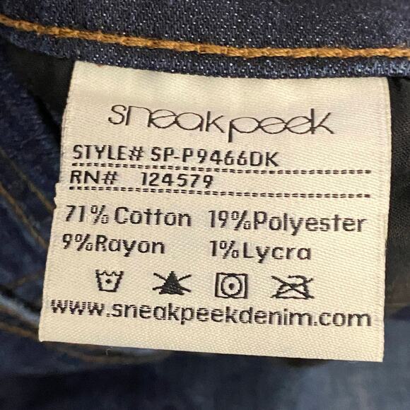 Sneak Peek Dark Wash Blue Denim Distressed Skinny Jeans Women's Size 3 - Picture 8 of 9